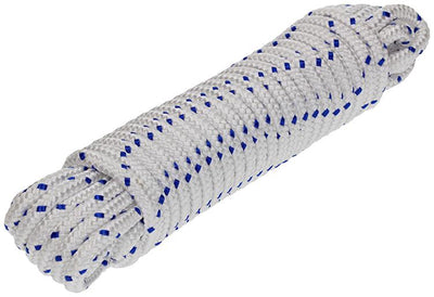 Mack 1006922 - pp gevlochten wit blauw streng8mm 10m | 5 stuks