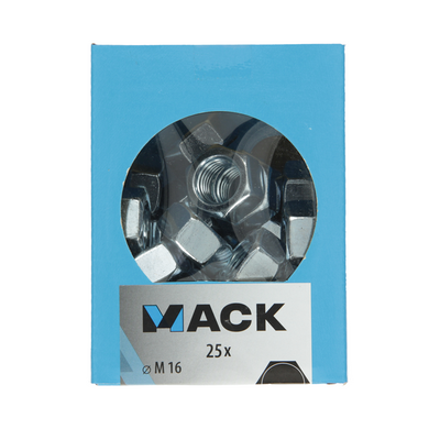 Mack 1007101 - zeskantmoeren 25 st m16 | 5 stuks