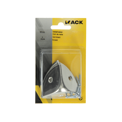 Mack 1013346 - 4 valieshoeken vernikkeld 35 mm | 5 stuks