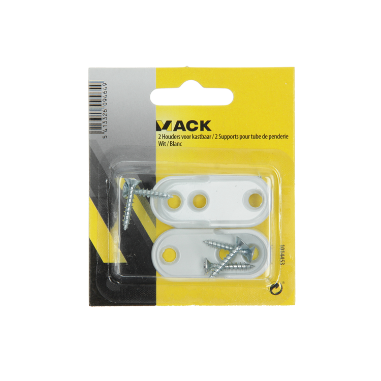 Mack 1014453 - 2 houders voor kastbaar wit | 5 stuks