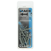 Mack 1017519 - metaalschroef cyl. kop + moer verz. 16 st m4 x 25 mm | 10 stuks - afbeelding 5