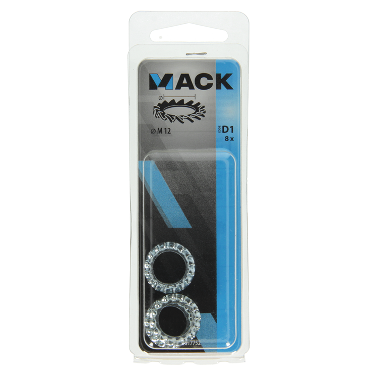 Mack 1017752 - tandveerring staal verzinkt 8st m12 | 10 stuks