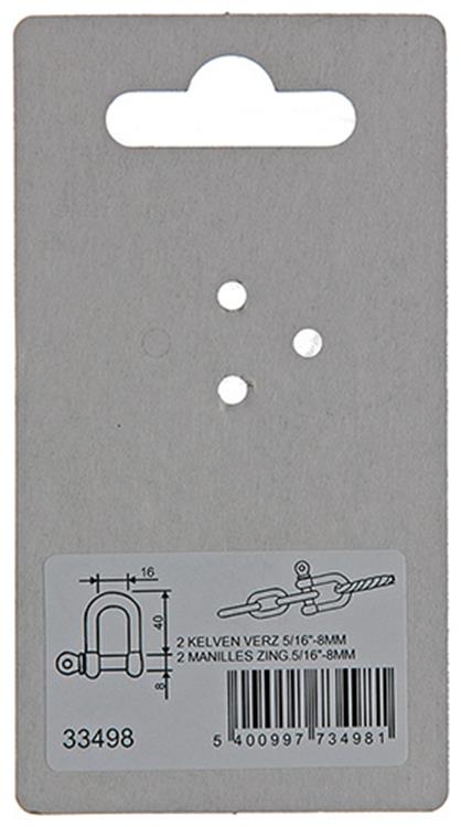 Mack 1008468 - 2 kelven recht 8mm verzinkt | 10 stuks