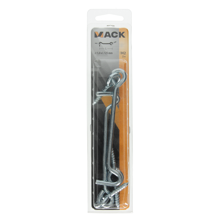 Mack 1017851 - windhaak staal verzinkt 2 st 5,0 x 125 mm | 5 stuks
