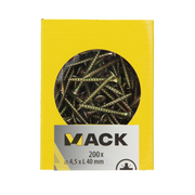 Mack 1020104 - spaanplaatschroef vz kop geel vz 200 st 4,5 x 40 mm | 5 stuks - afbeelding 3