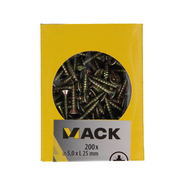 Mack 1020110 - spaanplaatschroef vz kop geel vz 200 st 5,0 x 25 mm | 5 stuks - afbeelding 3