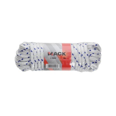 Mack 1006922 - pp gevlochten wit blauw streng8mm 10m | 5 stuks