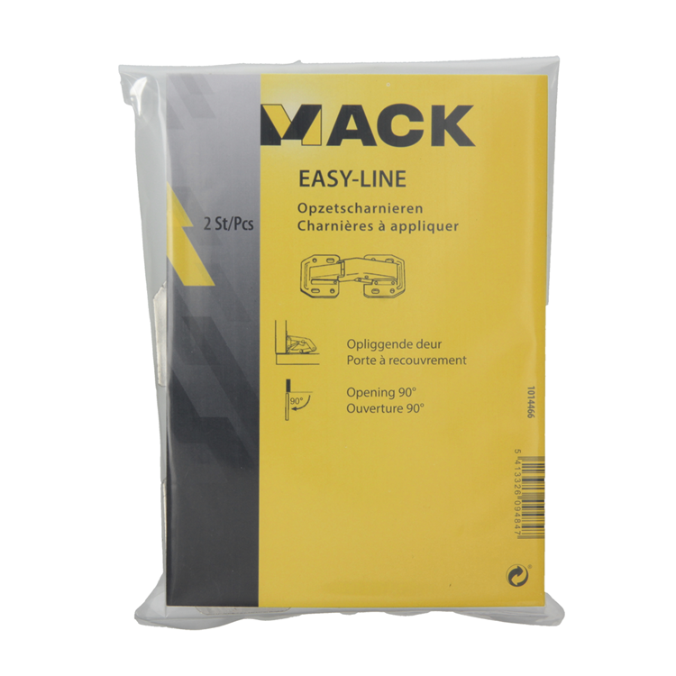 Mack 1014466 - 2 opzetveerscharnieren vernikkeld easy-line | 10 stuks