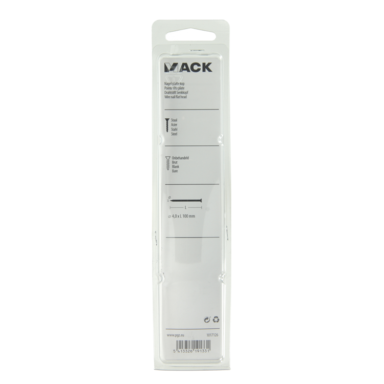 Mack 1017126 - nagel platte kop 180 gr 4,0 x 100 mm | 10 stuks