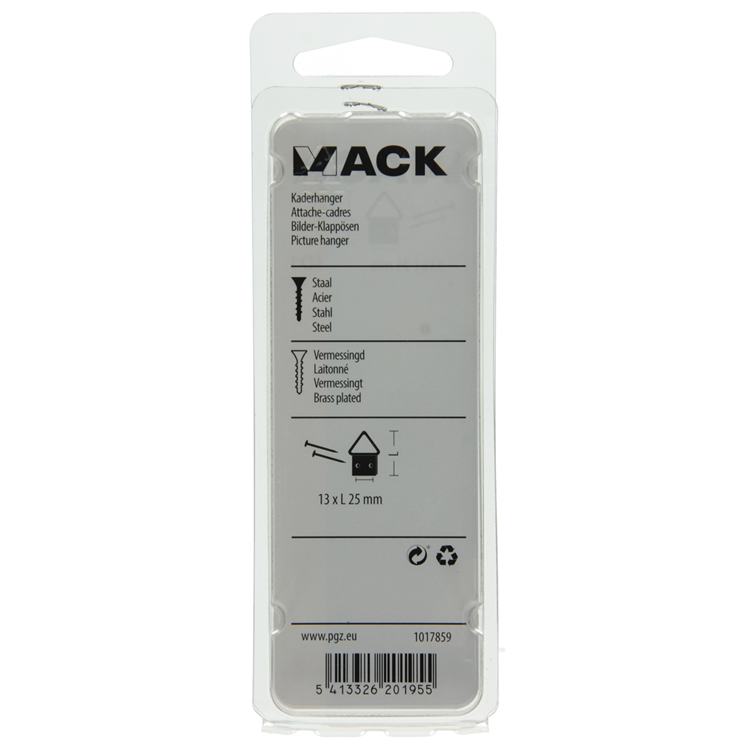 Mack 1017859 - kaderhanger staal vermessingd 5 st 13 x 25 mm | 10 stuks