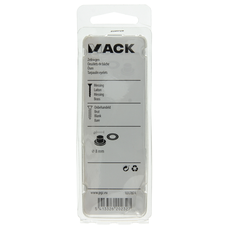 Mack 1017874 - zeilringen messing 14 st 8mm | 10 stuks