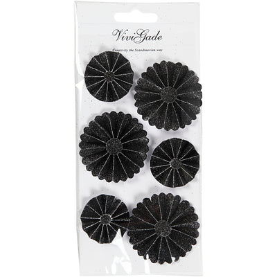 Https: www.cchobby.nl rosettes-d-35-50-mm-zwart-glitter-6-stuk-1-doos