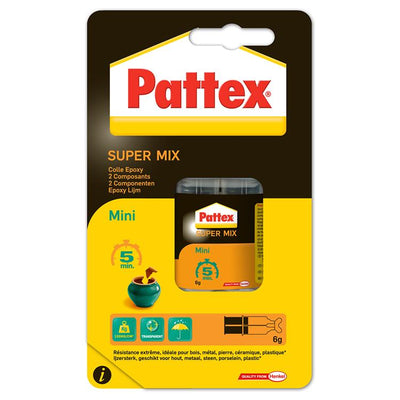 Pattex twee componentenlijm supermix universal 6ml | 2-componentenlijm epoxy | extreem sterk makkelijk bindend.