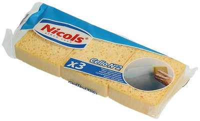 Nicols 1054091 - vegetale spons n°2 beige x3 | 6 stuks