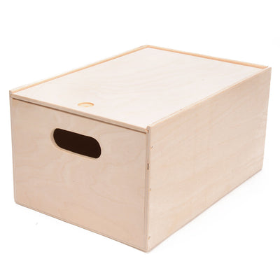 Small foot playwood - houten opbergkist met schuifdeksel rechthoek m - speelgoedkist