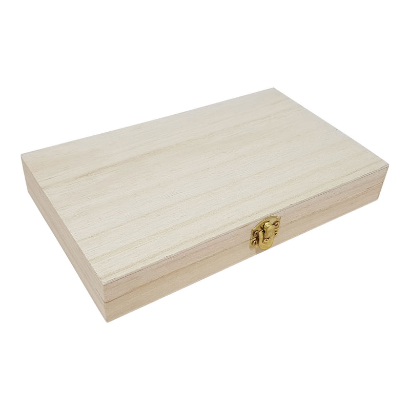 Playwood kist rechthoek met deksel paulownia hout