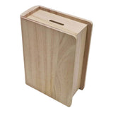 Playwood houten spaarpot boekvorm paulownia - afbeelding 1