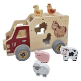 Playwood houten vormenauto boerderijdieren - afbeelding 1