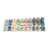 Playwood leren tellen en vormenplank, 76dlg. - afbeelding 1