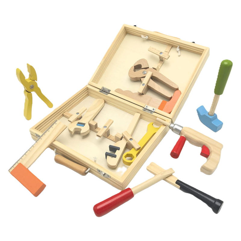 Playwood houten gereedschapskist - 12dlg.