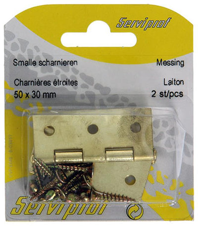 Mack 1013338 - 2 smalle scharnieren messing h 50 x b 30 mm | 5 stuks