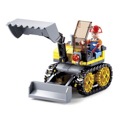 Sluban town graafmachine mini excavator bouwspeelgoed kinderen vanaf 6 jaar – constructiespeelgoed modelbouw – bouwdoos met 132 bouwstenen – m38-b0377c