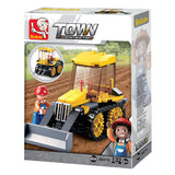 Sluban town bulldozer bouwspeelgoed kinderen vanaf 6 jaar - constructiespeelgoed modelbouw - bouwdoos met 132 bouwstenen - m38-b0377d - afbeelding 2