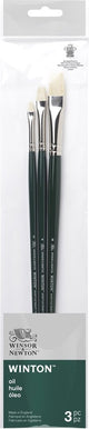 Winsor newton 5990608 winton oliepenselen set – 3 lange penselen voor olieverf (short flat varkenshaar in de maten 2, 4 en 8 )