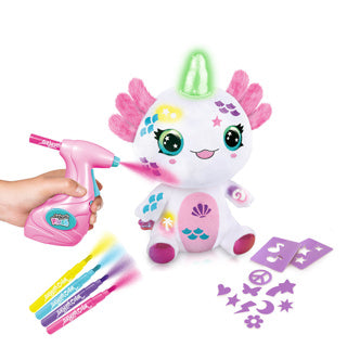 Airbrush pluche axolotlcorn oplichtend | 4 stuks
