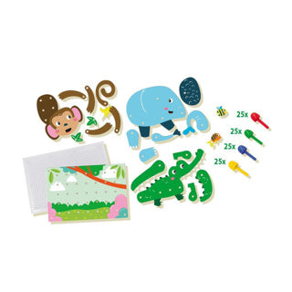Ses ik leer mozaiek dieren puzzel | 6 stuks