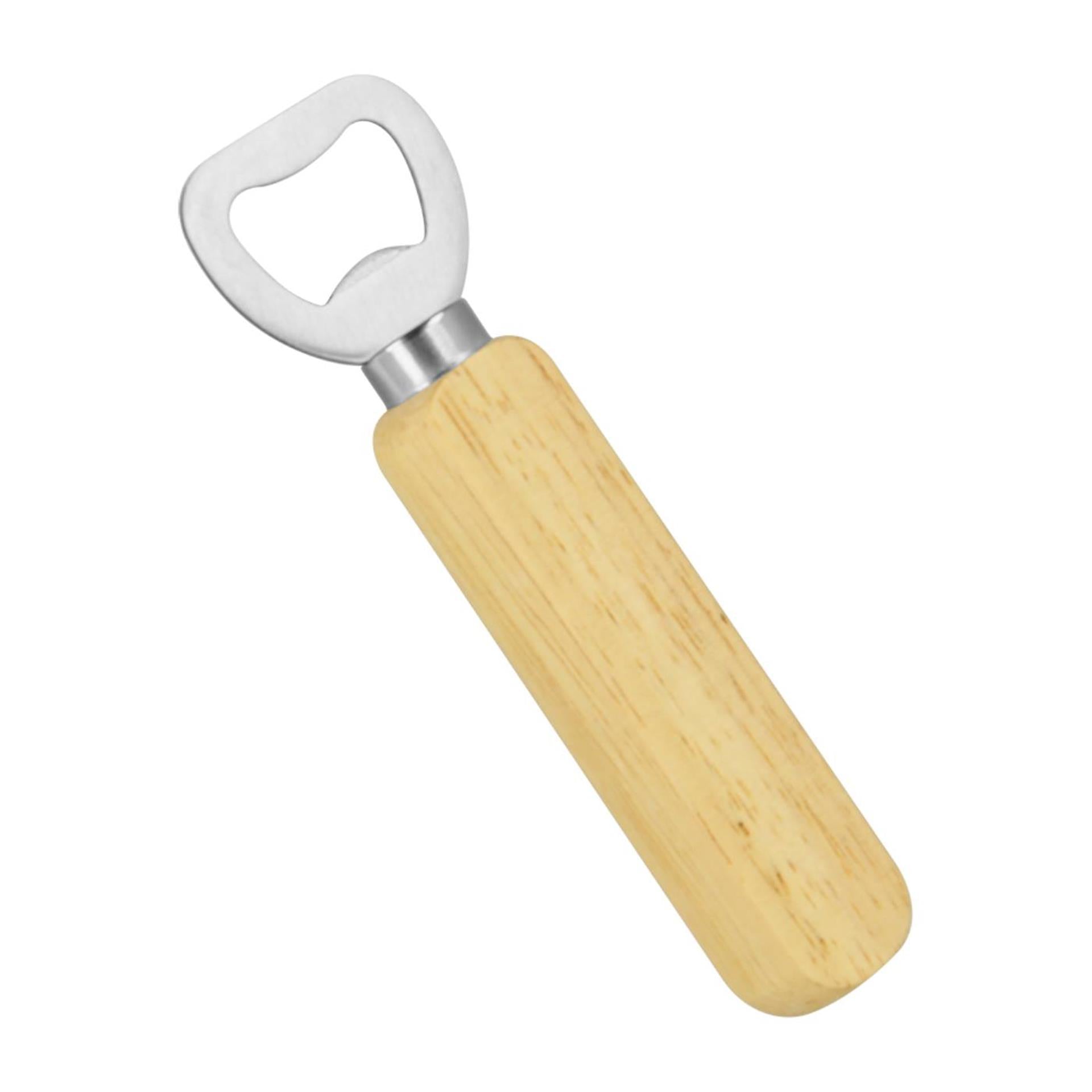 Metaltex flesopener rvs met houten greep