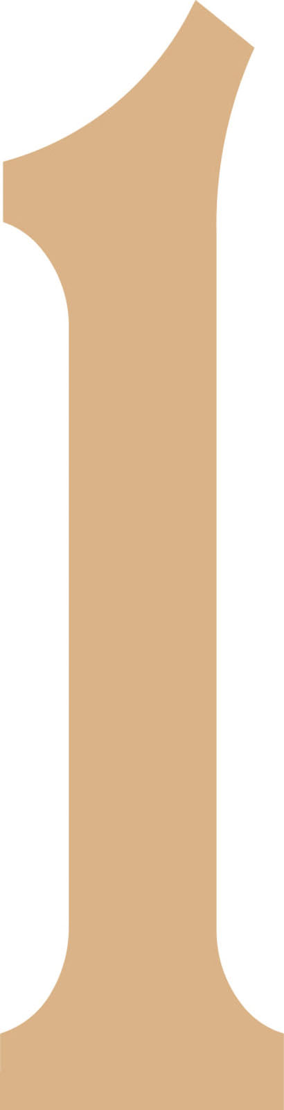 Vaessen creative • mdf cijfer ''1'' 21,8cm
