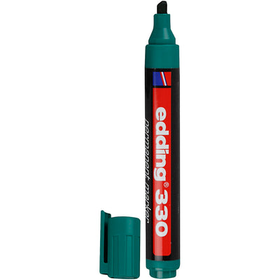 Permanente marker edding 330 groen 1-5 mm schuine punt