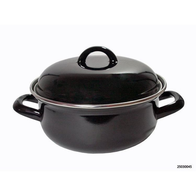 Kitchen tools braadpan emaille zwart 20cm 3 liter