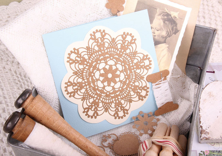 Vaessen creative • kraftliner brown a5 lace