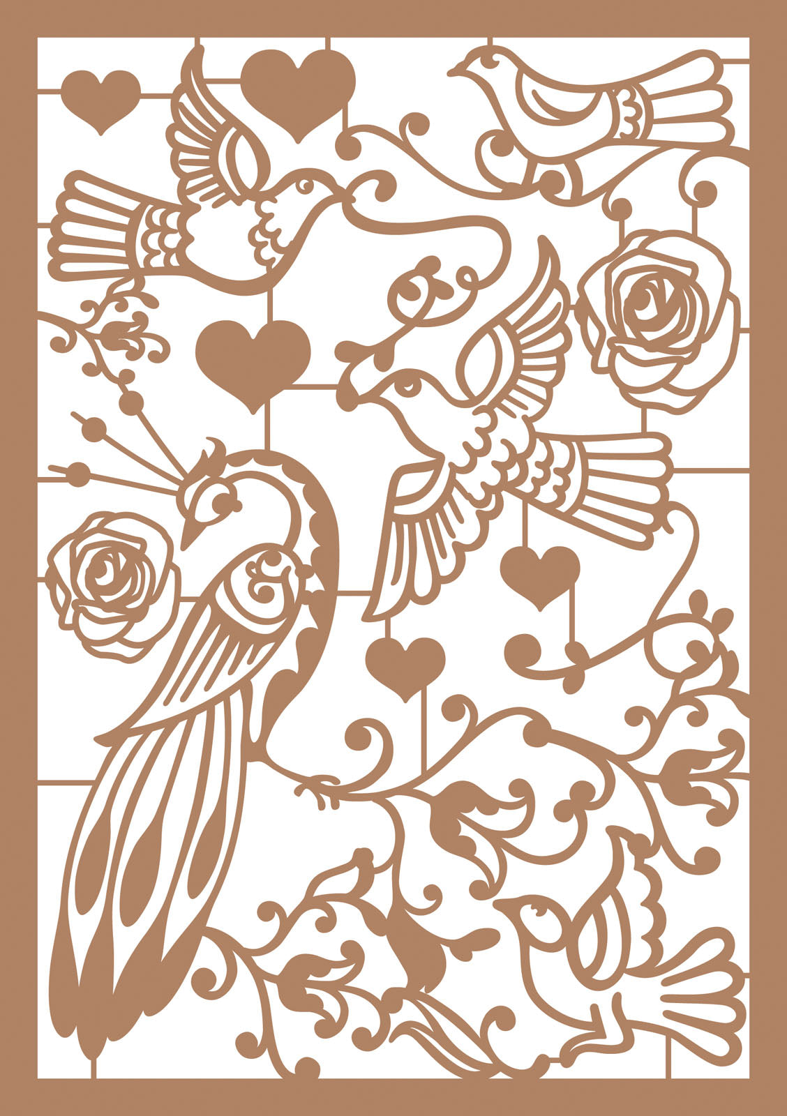 Vaessen creative • kraftliner brown a5 birds