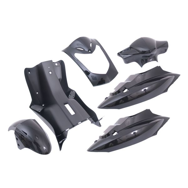 Edge plaatset 7-delig voor kymco agility 10- en 12 inch met 2 persoons buddyseat aan 1 stuk - metallic zwart