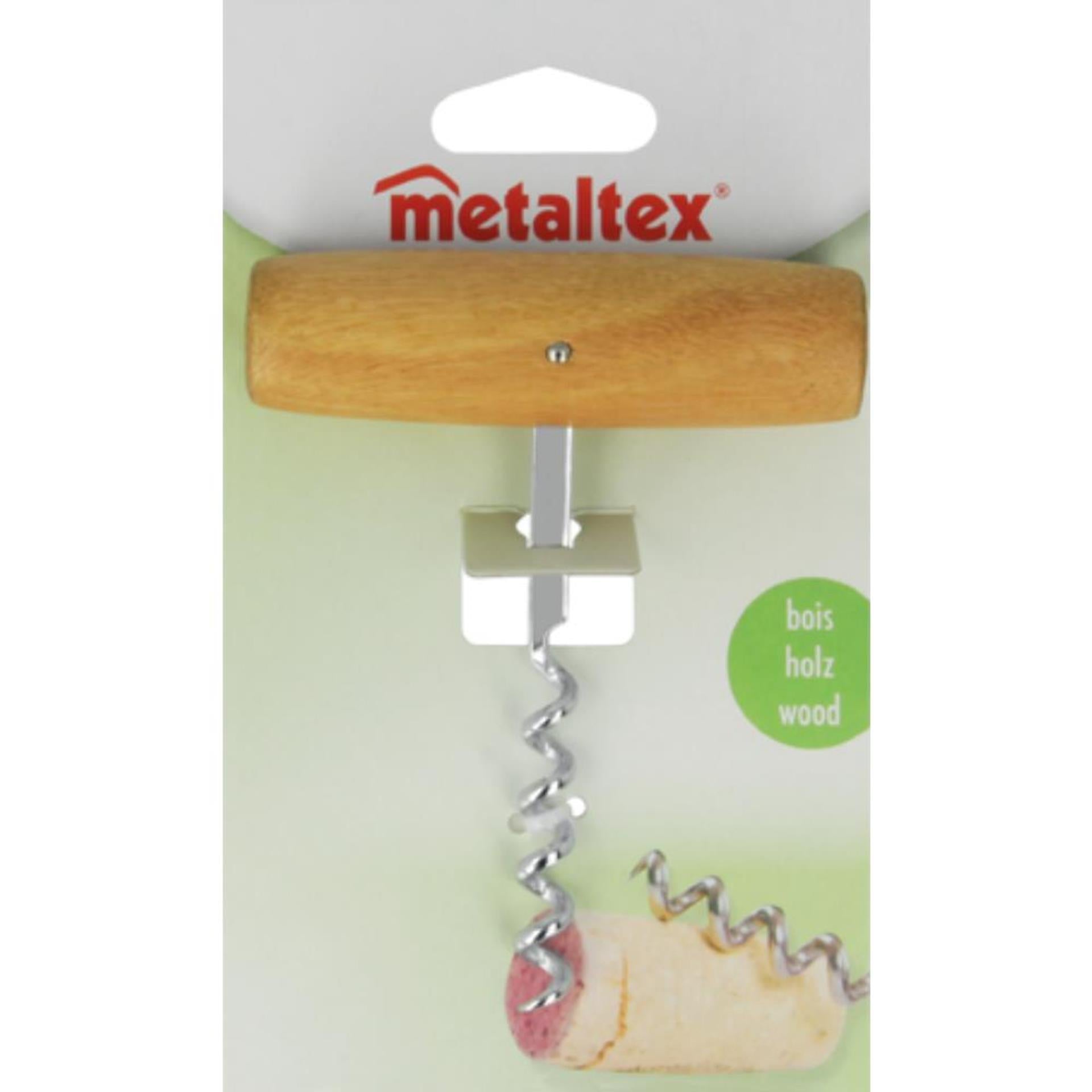 Metaltex kurkentrekker hout rvs 10,5cm