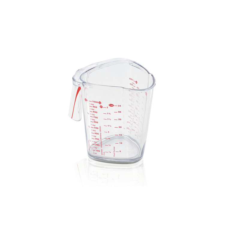 Leifheit comfortline maatbeker - 1 liter - incl. antislipbodem - incl. schenktuit - vaatwasserbestendig - transparant