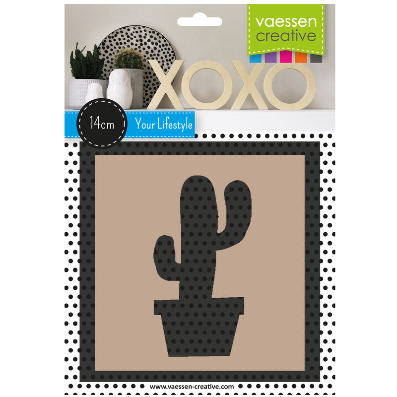 Vaessen creative • houten symbool 14cmx1,5cm cactus