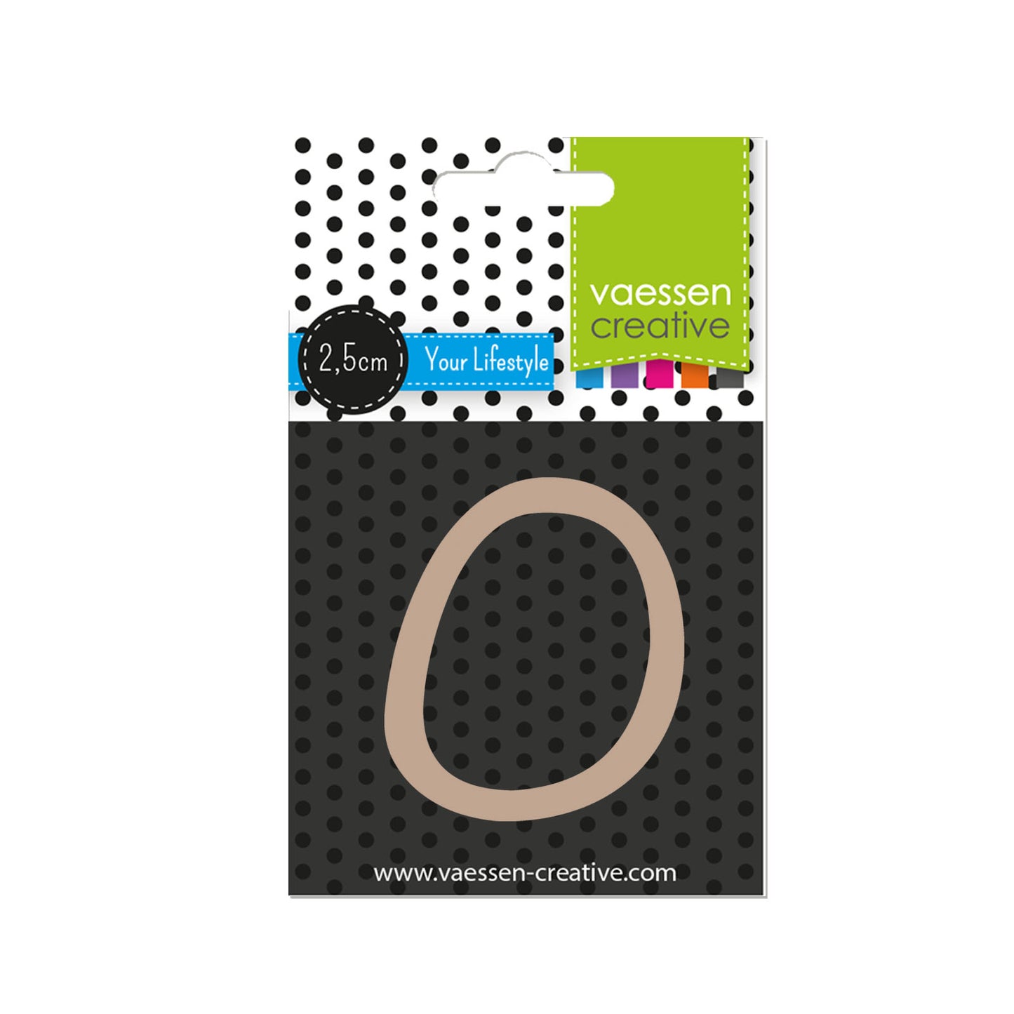 Vaessen creative • houten cijfer 0 2,5cmx3mm