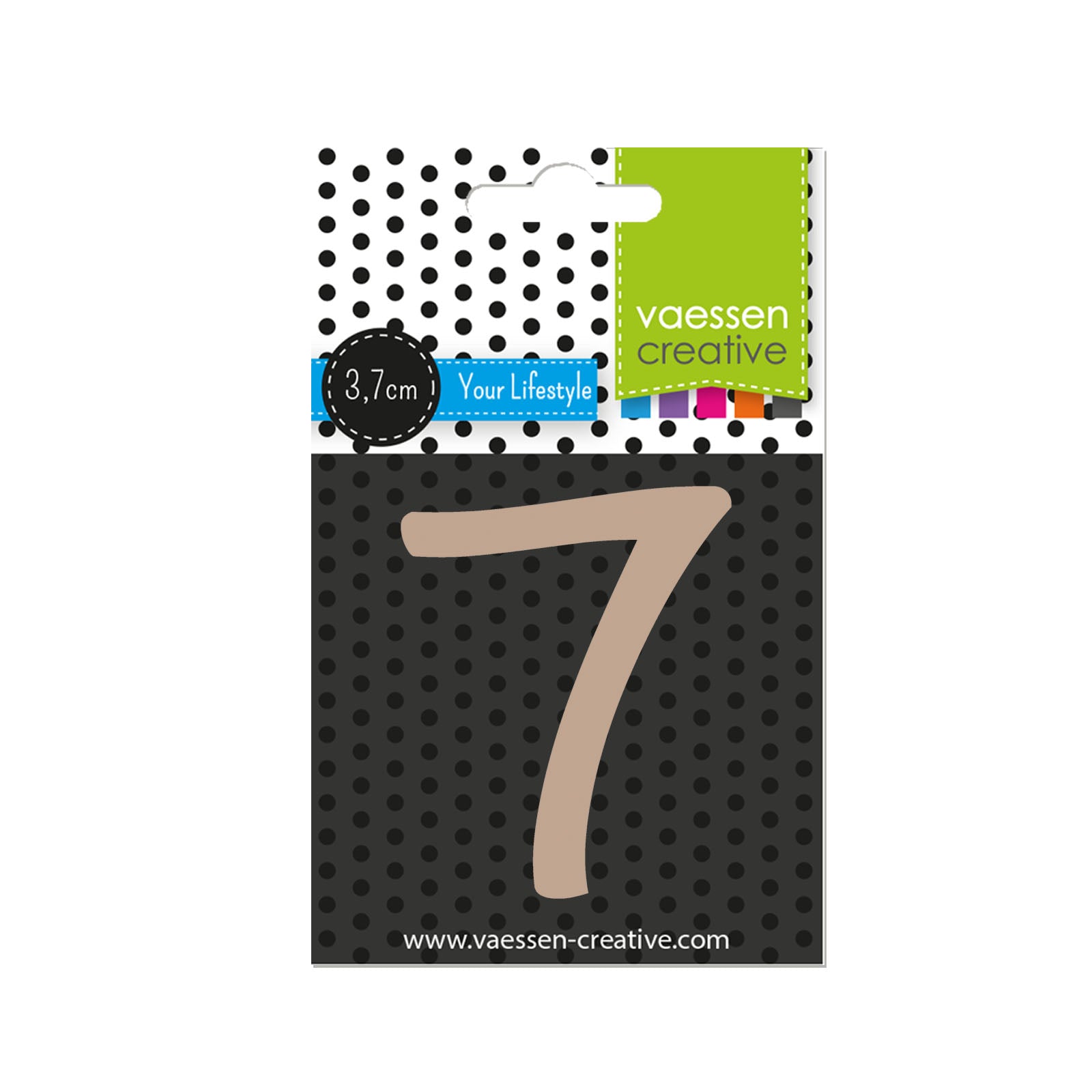 Vaessen creative • houten cijfer 7 3,7cmx3mm