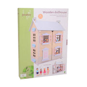 Joueco houten poppenhuis - incl. 15 meubels en 4 poppen - afbeelding 2