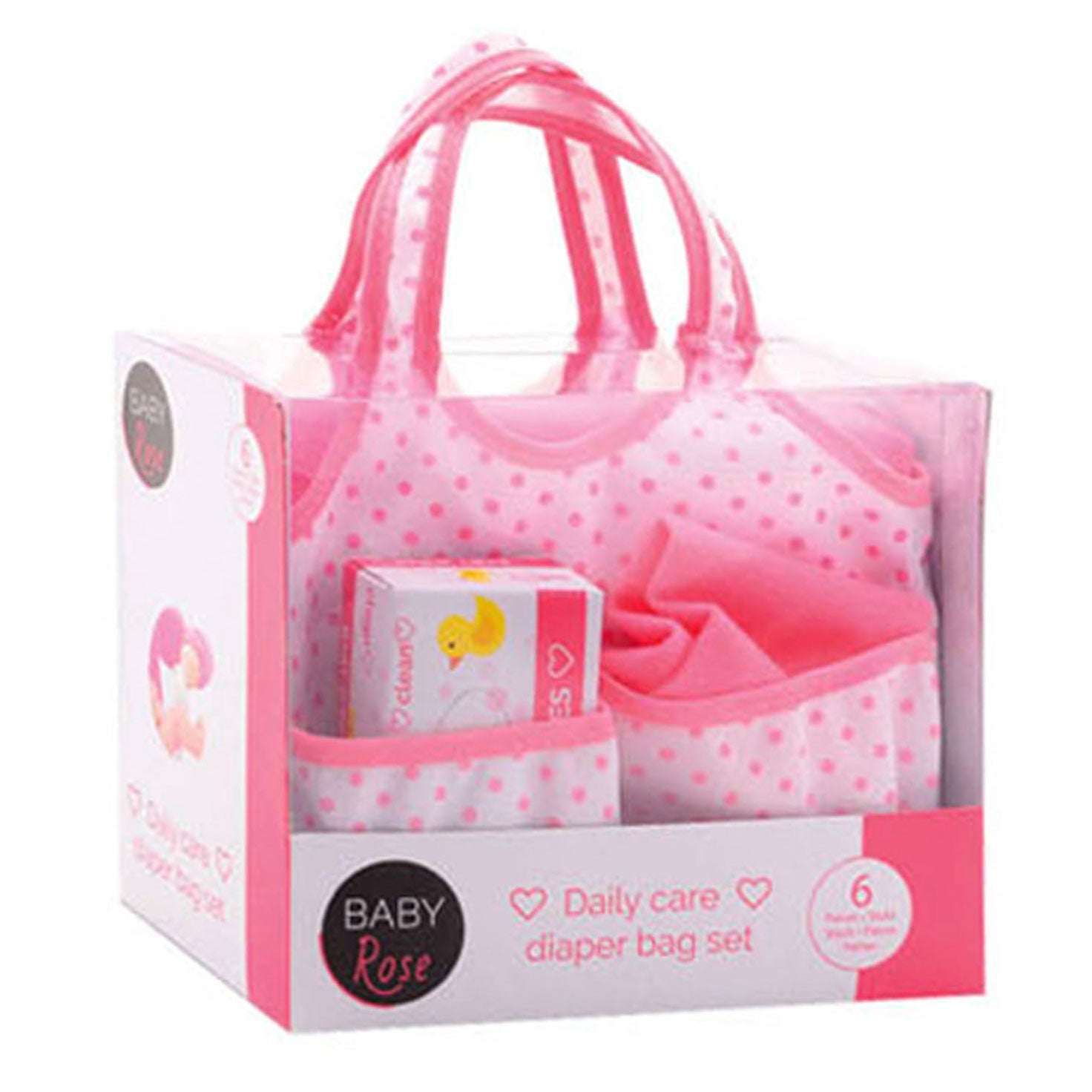 Baby rose luiertas met accessoires