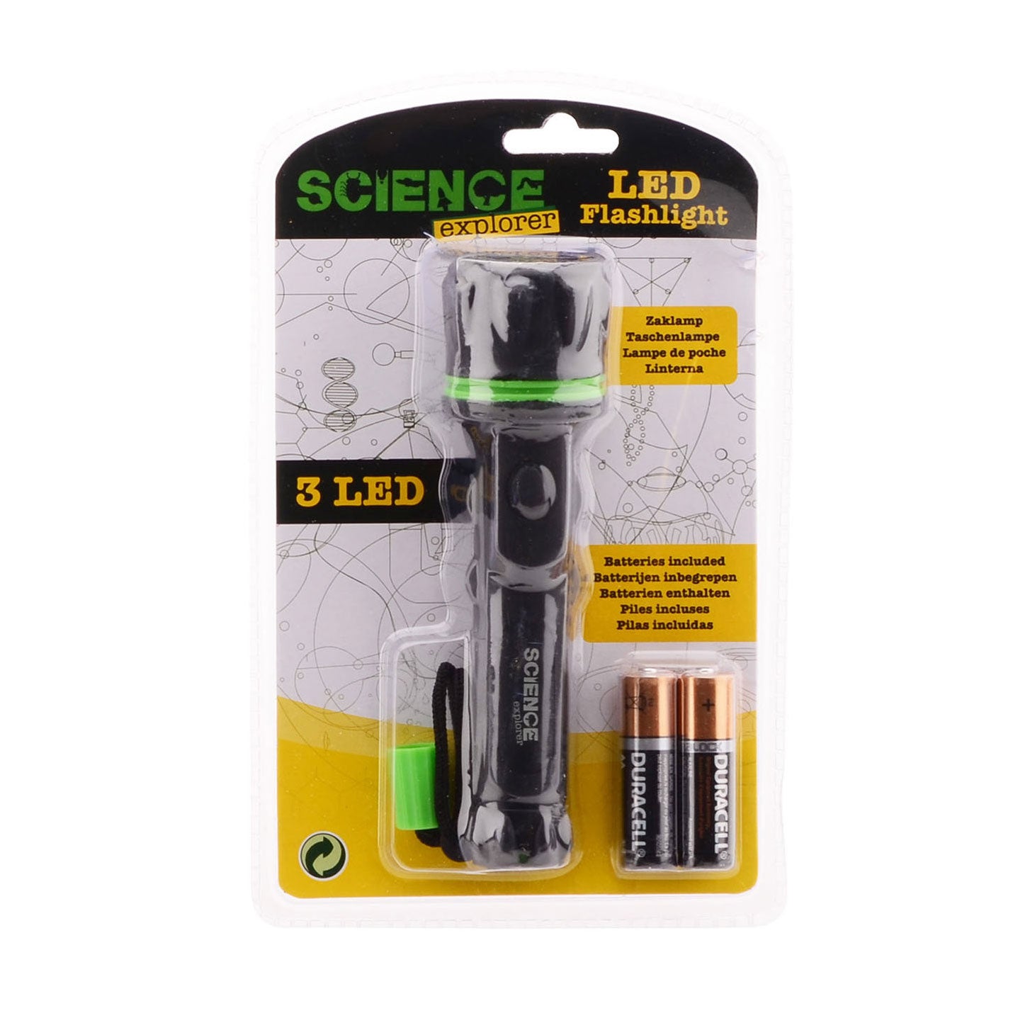 Johntoy science explorer zaklamp op blister met