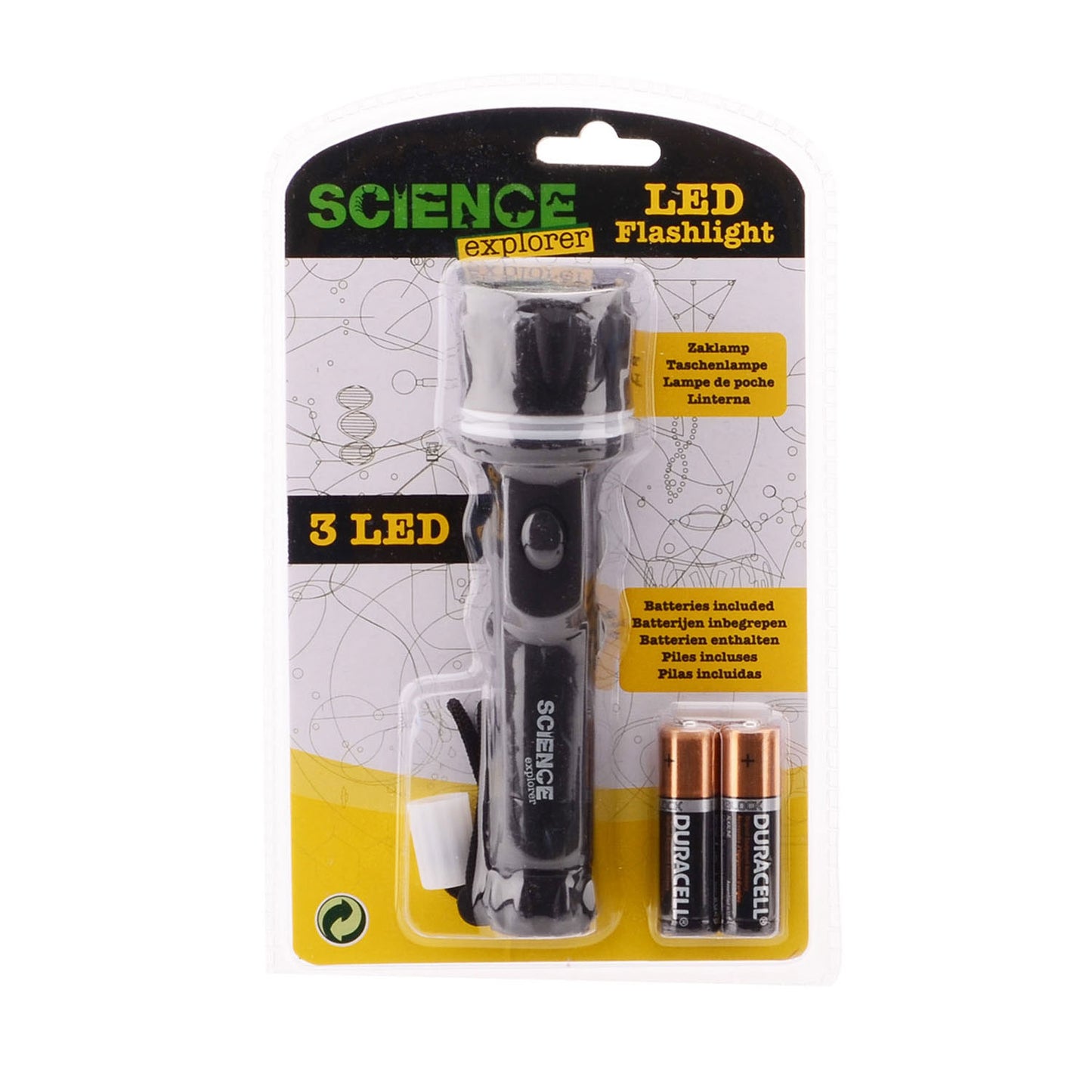 Johntoy science explorer zaklamp op blister met