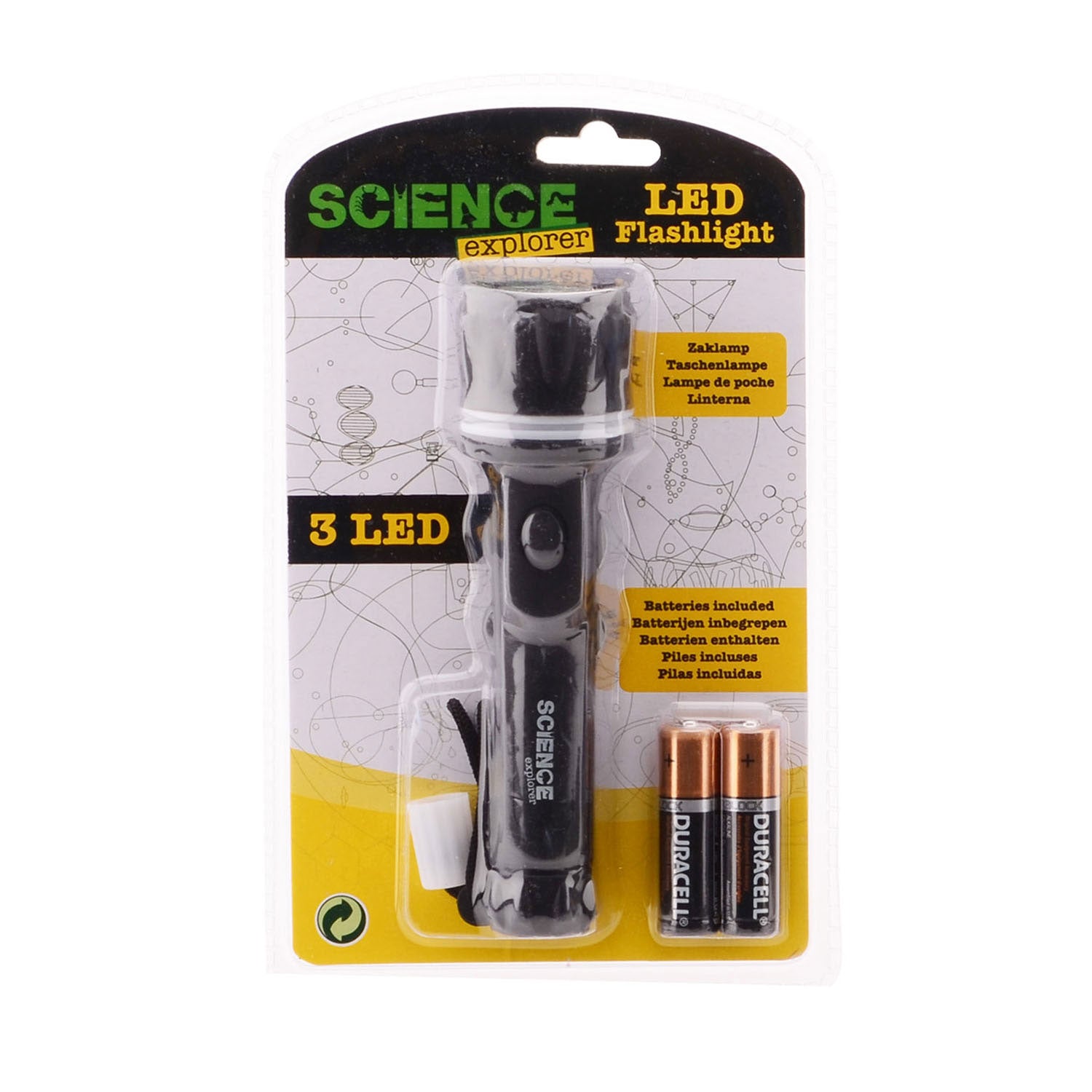 Johntoy science explorer zaklamp op blister met