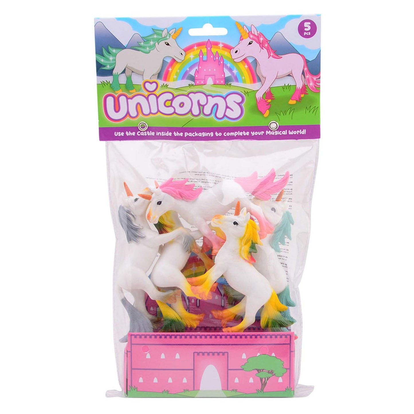 Johntoy john toy unicorns 5 stuks in zak 12x8cm