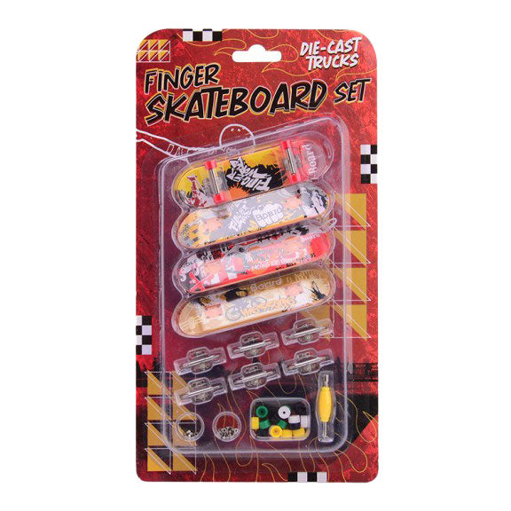 Johntoy vingerskateboard set, 4dlg.