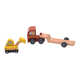 Joueco houten oplegger met graafmachine - afbeelding 3